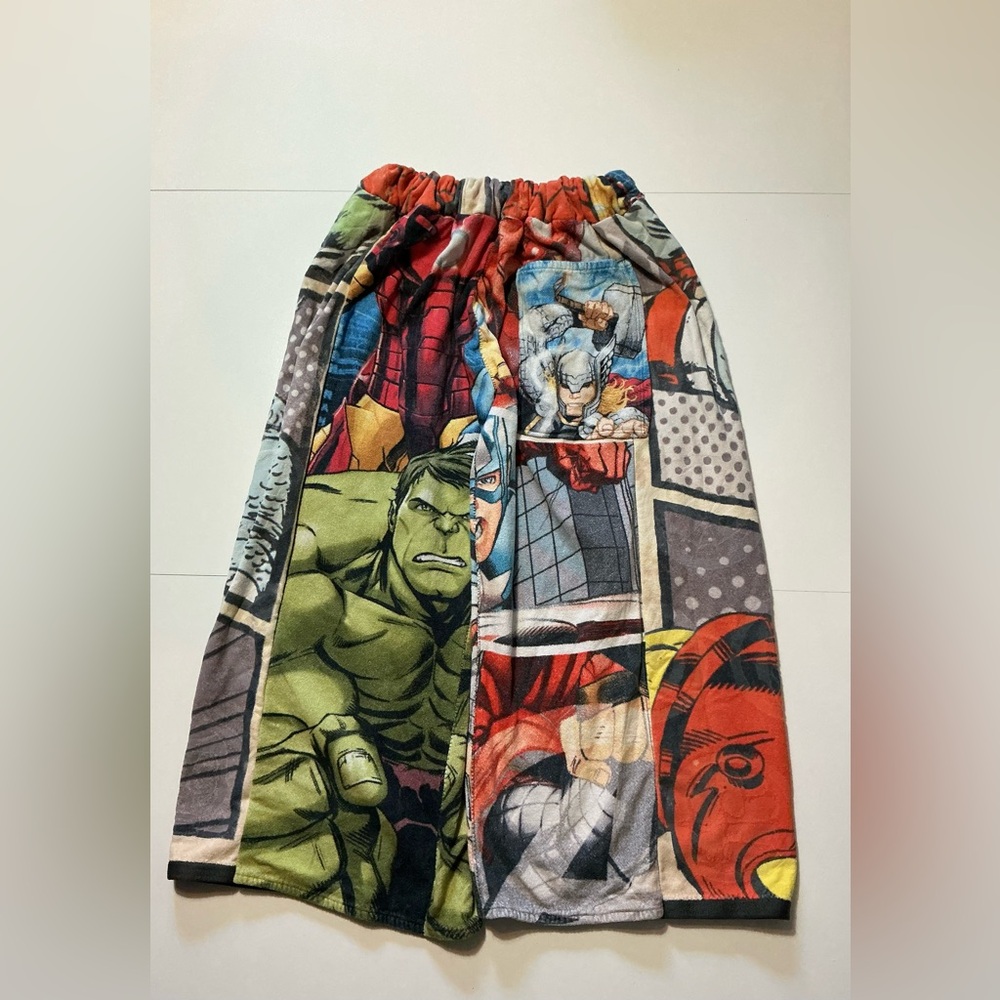 Marvel Avengers Ironman Hulk Captain Thor Reworked 1 Of 1 Wide Leg Towel Pants - Picture 2 of 7